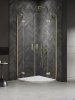 New Trendy Nesta Light Gold kabina półokrągła 90x90x200 cm złoty połysk/szkło przejrzyste K-4576